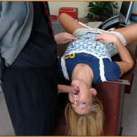 Stunning coed blonde in glasses Ashley Jensen fucked by her professor