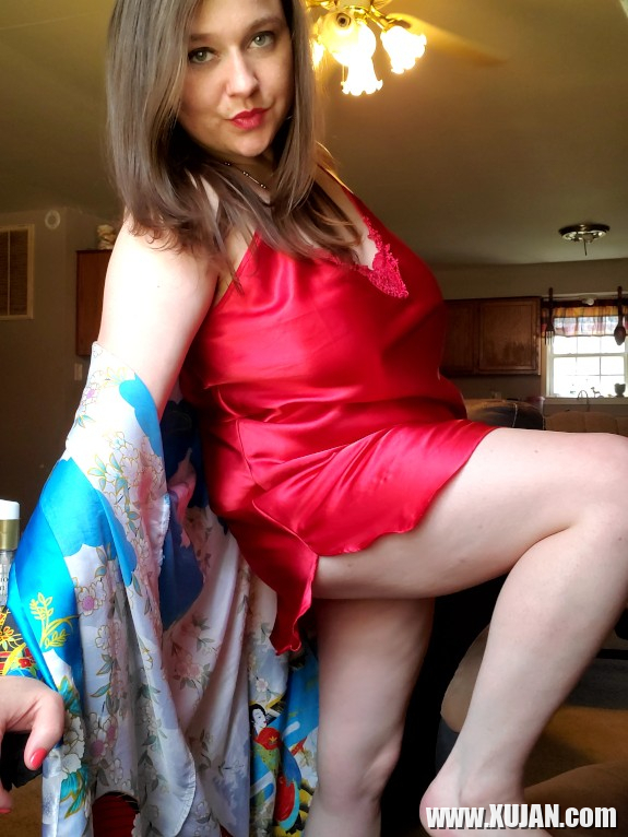 Red Silk Nightie Kimono - Photo #2335538