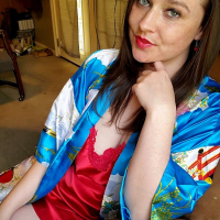 Red Silk Nightie Kimono