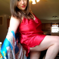 Red Silk Nightie Kimono