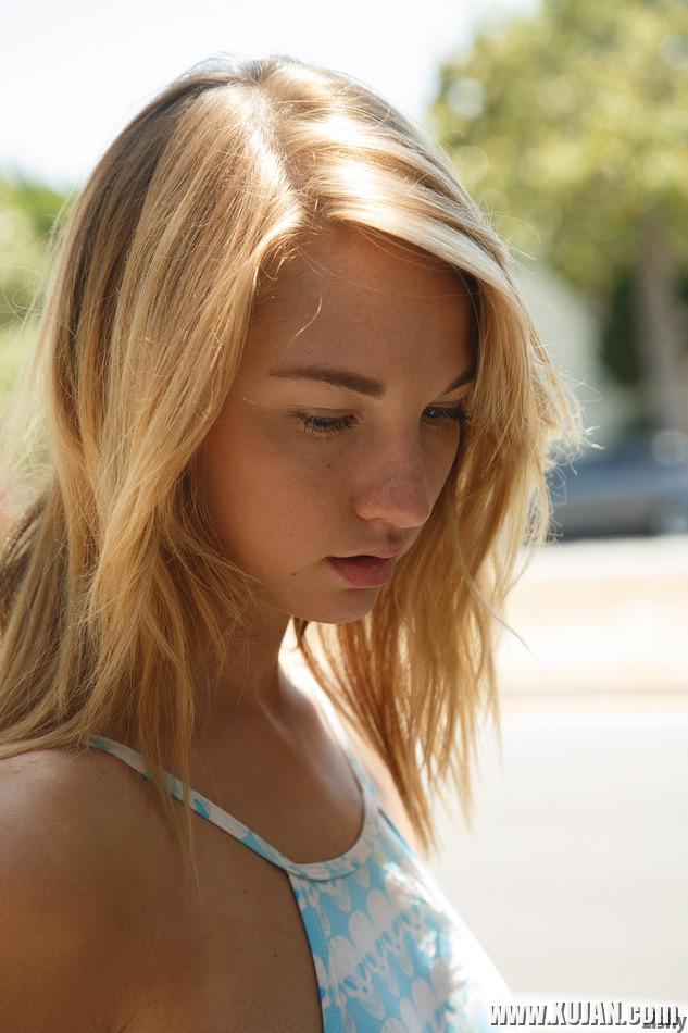 Blonde teen Lily Ivy flashes you by the pool - Photo #2352380