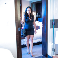 Older woman Holly West dressing for work escort sex worker job
