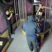 Amateur Lydia shares submissive in a BDSM threeway