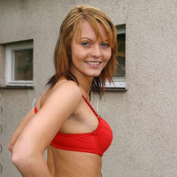 Blonde Sandra Sanchez showing off her body outdoors