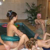 Lecherous chicks with sexy bodies have some dirty fun at the pool party