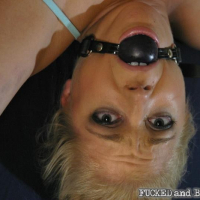 Helpless babe Hollie Stevens gets tied up and BDSM drilled by Brandon Iron