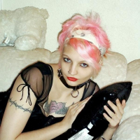 Alt teen Candy Ann strips in her lingerie