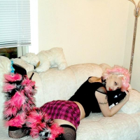 Alt teen Candy Ann strips in her lingerie