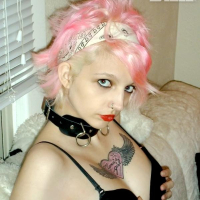 Alt teen Candy Ann strips in her lingerie