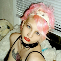 Alt teen Candy Ann strips in her lingerie
