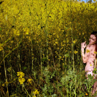 Emily Bloom teasing with her amazing body in the nature