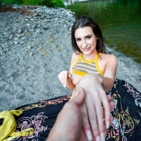 Cock hungry brunette babe Mia Taylor getting shagged hard outdoors