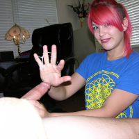 Abby Paradise gets sticky Hands giving a Handjob