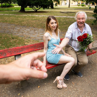 Gorgeous chick Lana Bunny fucking in front of an old dude