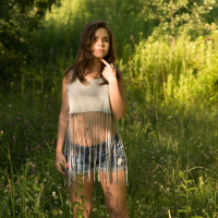 Hot girlfriend Emma Brown strips naked outdoors