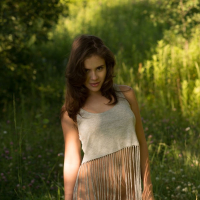 Hot girlfriend Emma Brown strips naked outdoors