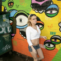 Slutty teen Crista Moore shows her boobs and spreads pussy in public