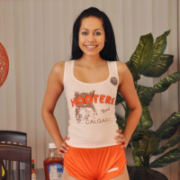 Pictures of teen Cindy Cupcakes fresh off the shift at Hooters