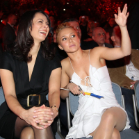 Hayden Panettiere wearing skimpy white dress at the boxing night in Koln