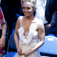 Hayden Panettiere wearing skimpy white dress at the boxing night in Koln