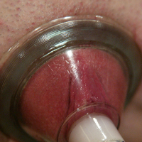 Sarah Blake returns for a restrained big dildo machine shagging