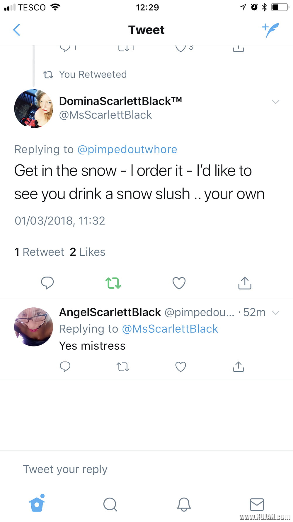 Mistress orders Angel 2 piss in the snow - Photo #2477580