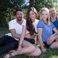 Horny coeds Shane Blair and Zoe Parker bone each others dads