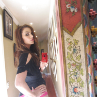 Close up self shots from a busty girlfriend Lily Carter in her room