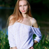 Beautiful girl Tiffany Bene gets completely naked outside