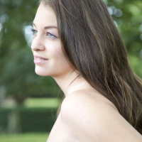Brunette Babe Angelina Brill posing nude outdoors