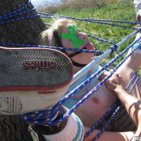 Ally Ann helplessly fucked by the tree