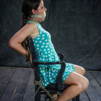 Mia Gold rope bound her body spanked red with single tail