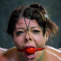 Mia Gold rope bound her body spanked red with single tail