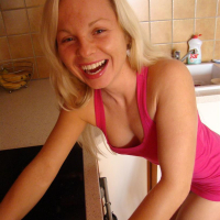 Blonde GF Sharka gets naked in the kitchen