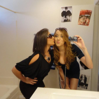 Hot coeds Victoria and Mischa give a threesome at home