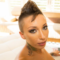 Tattooed beauty Bella Bellz drilled with huge black rod