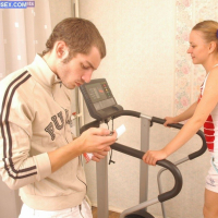 We believe that after training her slender legs this delightful kitten must train her cunt and the trainer has come