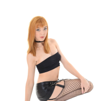 Sexy Anny Aurora in fishnet black stockings