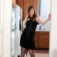 MILF Ophelia Rosenburg teases wearing mesh costume