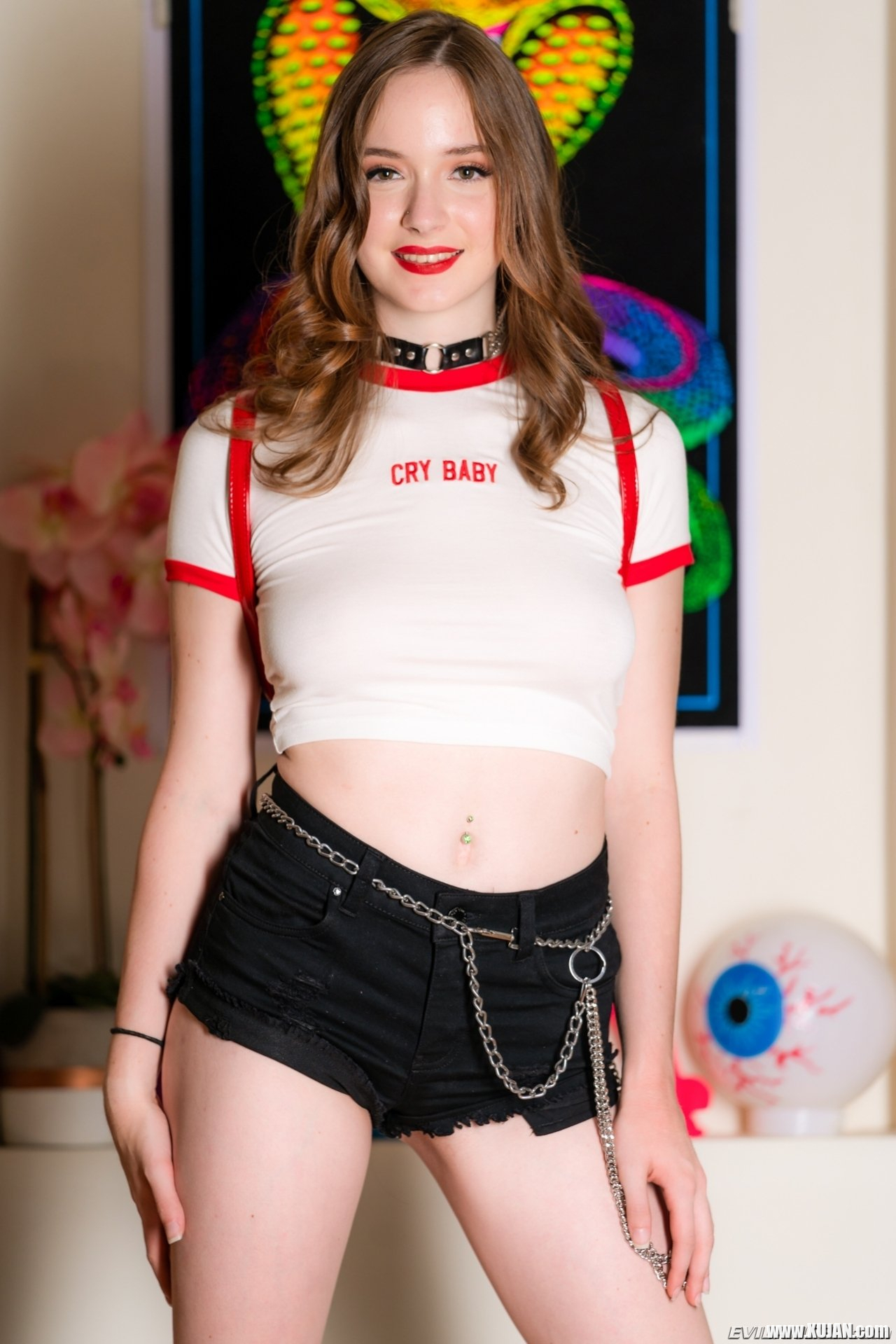 Cute fairskinned Hazel Moore looks adorable in tight jean shorts and a tiny top The curvy teen sets up a backdoor date with dominant Bryan Gozzling eager to let him have his way with her Bryan smacks her floppy tits and probes her body slathering Ha - Photo #2579280