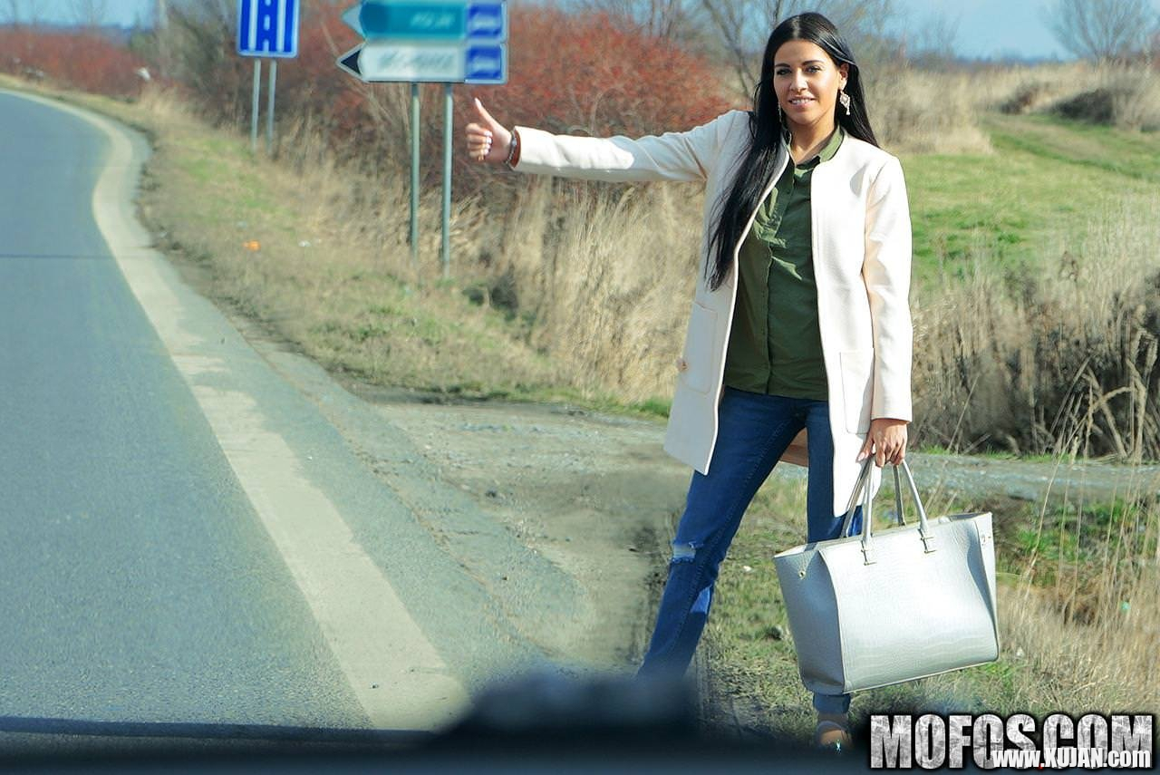 When dude sees Eveline Dellai standing on the side of the highway in her classy outfit he pulls the car over to pick up this stranded hottie Eveline is so thankful for the life that she decides live life on the wild side and fuck a stranger - Photo #2588368