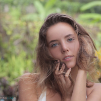 Cute looking babe Katya Clover reveals her sexy curves outdoors