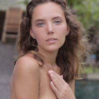 Cute looking babe Katya Clover reveals her sexy curves outdoors