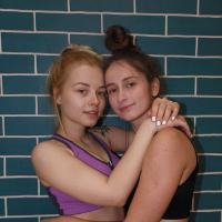 Naughty Irina Dyvyn and Bianca Bell having fun after yoga class