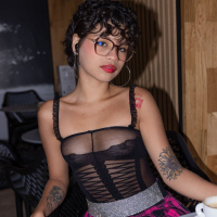 Watch 4 Beauty studio presents Lilith Baph wearing black nylon pantyhose