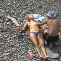 Horny Stranger Oils up Hot Blonde Chick