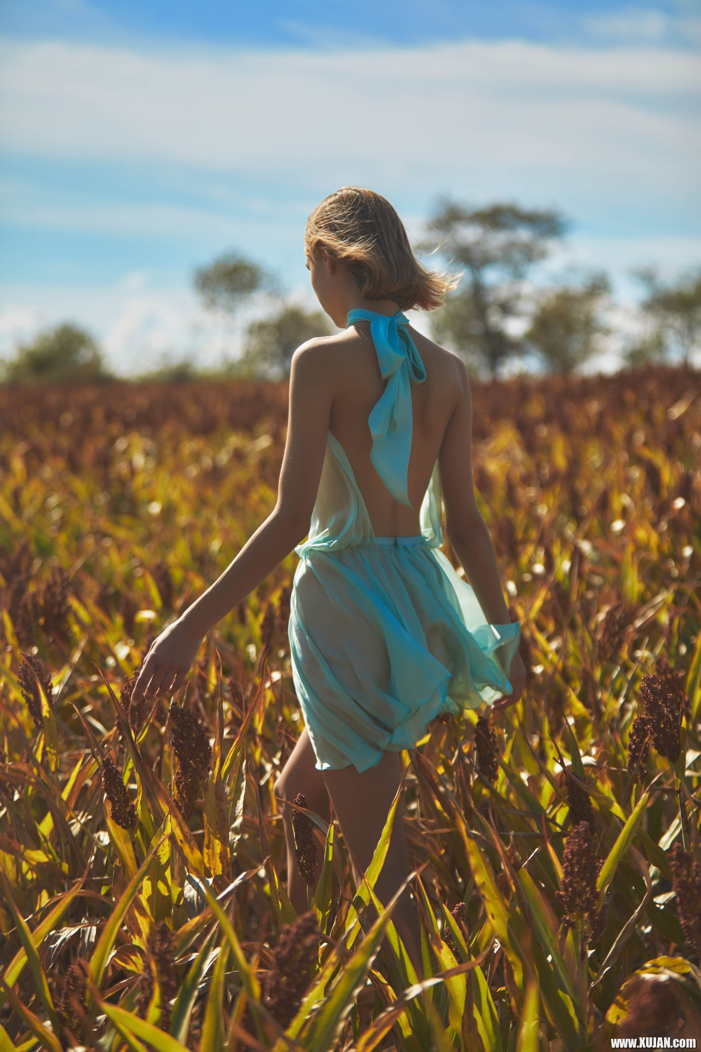 Amazing angelic face Hannah Ray teasing naked in the field - Photo #2633212