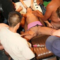 Nice tits brunette babe hardcore bukkake cumshot fetish