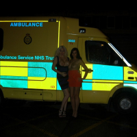 Busty flashers Gemma Maddock and Dolly Delight in UK Two babes big tits flashin