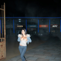 Busty flashing pornstar Dolly Delights public nudity and downtown exhibitionism